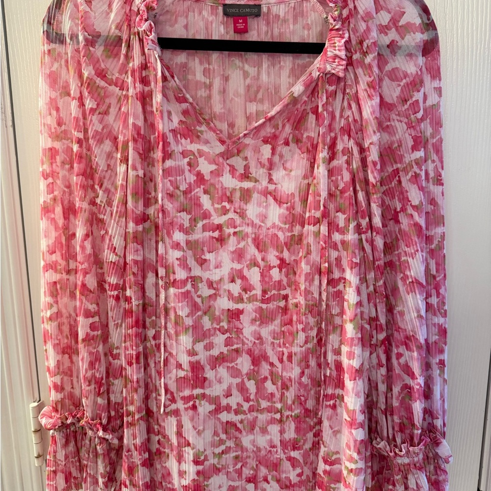 Vince Camuto Pink Floral Blouse - Size Medium